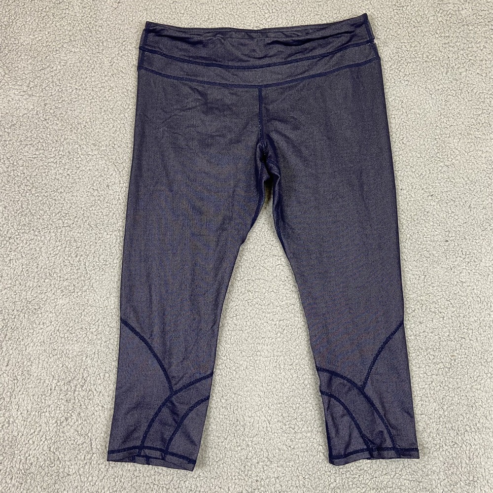 Lululemon Blue Leggings Cropped Calf Waist Measured‎ 34 in (no Size Sticker)